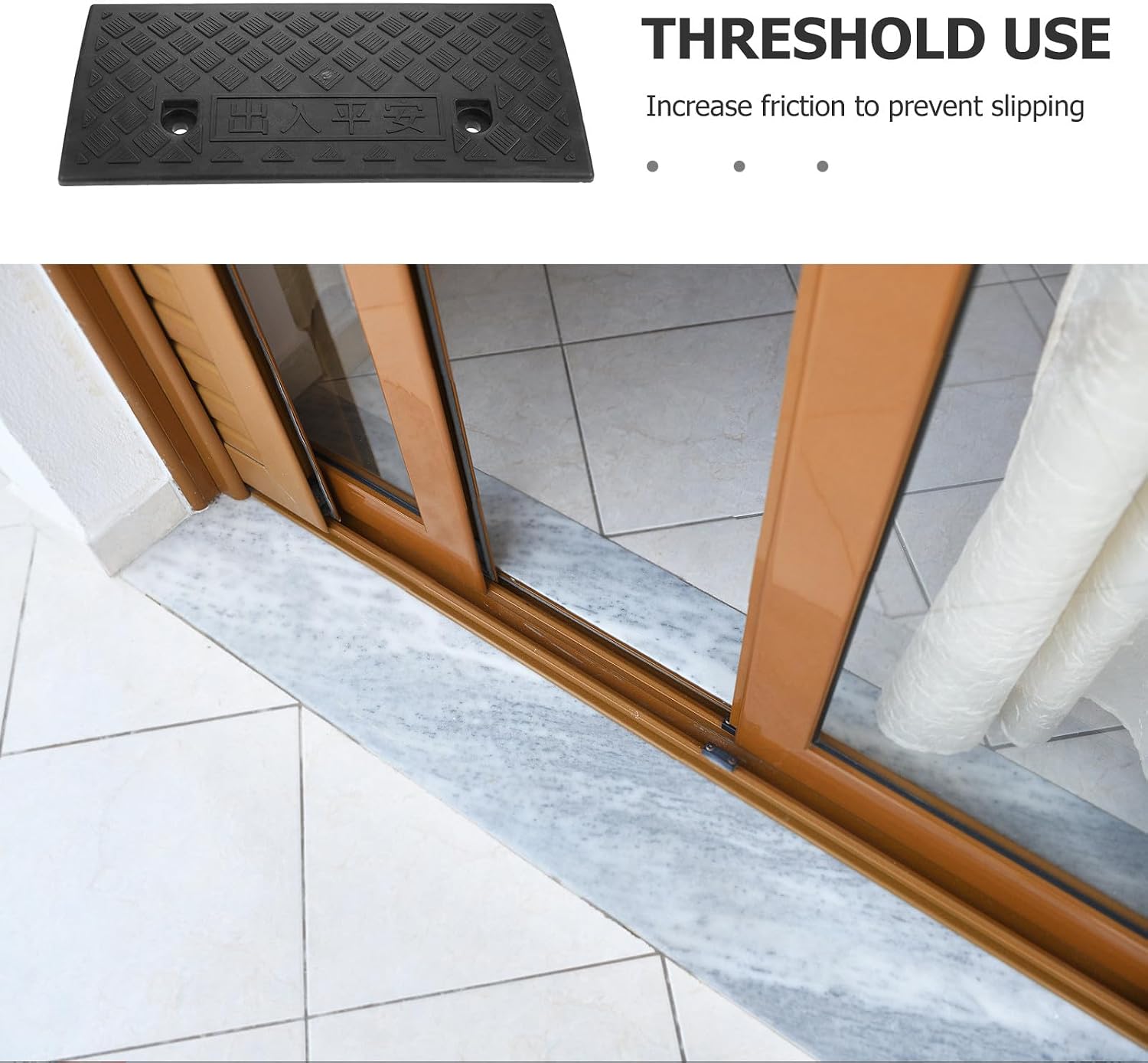 Rubber Threshold Ramp Pad for Doorway Transition 4.5cm High Non-Slip Curb Ramp for Home and Wheelchair Access for Indoor and Outdoor Use