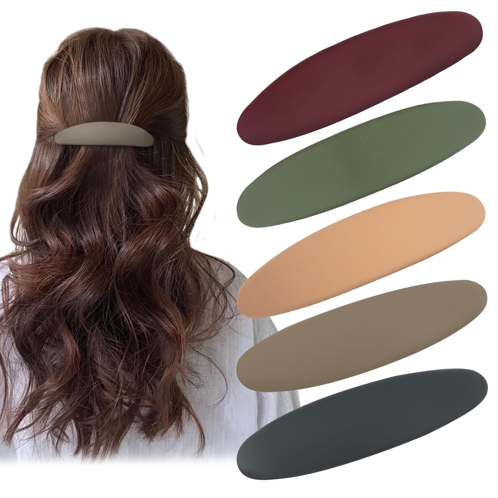 Basic Haar Clips Damen Set - Automatische Vintage Haarspangen für Dünnes und Dickes Haar (5 Stück)