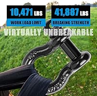 Vista 3 de grilletes de anillo en D de 3/4 pulgadas, pasador de rosca extraíble de 7/8 pulgadas, CGR: 4,75 toneladas (10471 libras), uso con correa