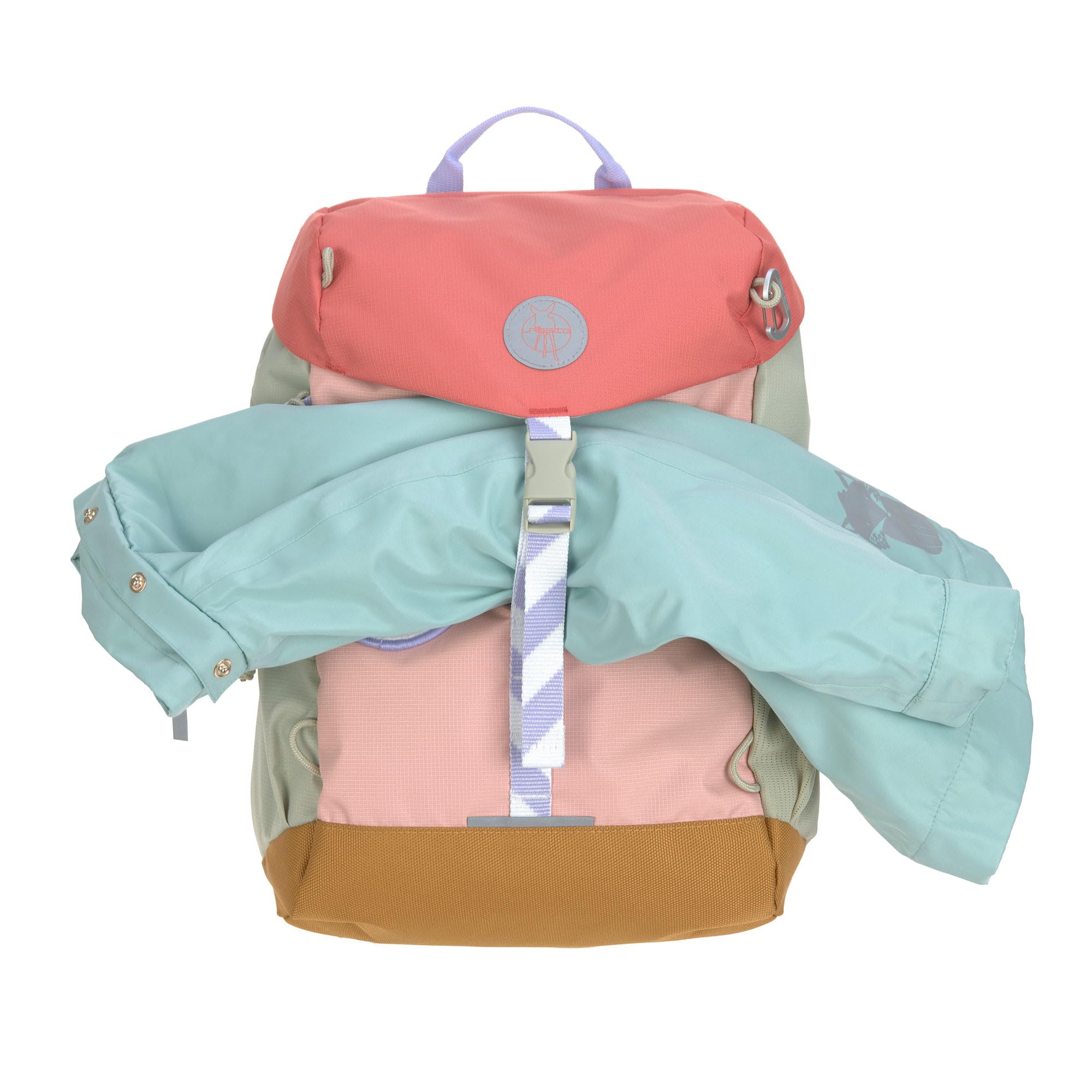 LÄSSIG Kinder Wanderrucksack Kinderrucksack mit Brustgurt gepolsterte Schultergurte wasserabweisend, 14 Liter/Big Outdoor Backpack Sunny Explorer Rose/pink