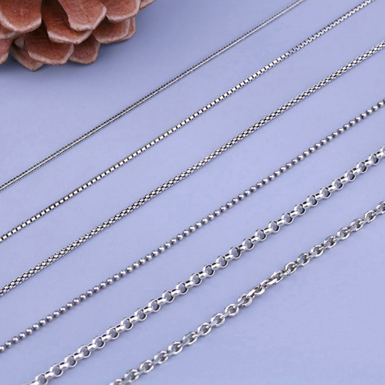 Collana in Argento Sterling 925, Catena A Scatola Collane Donna Argento Collana
