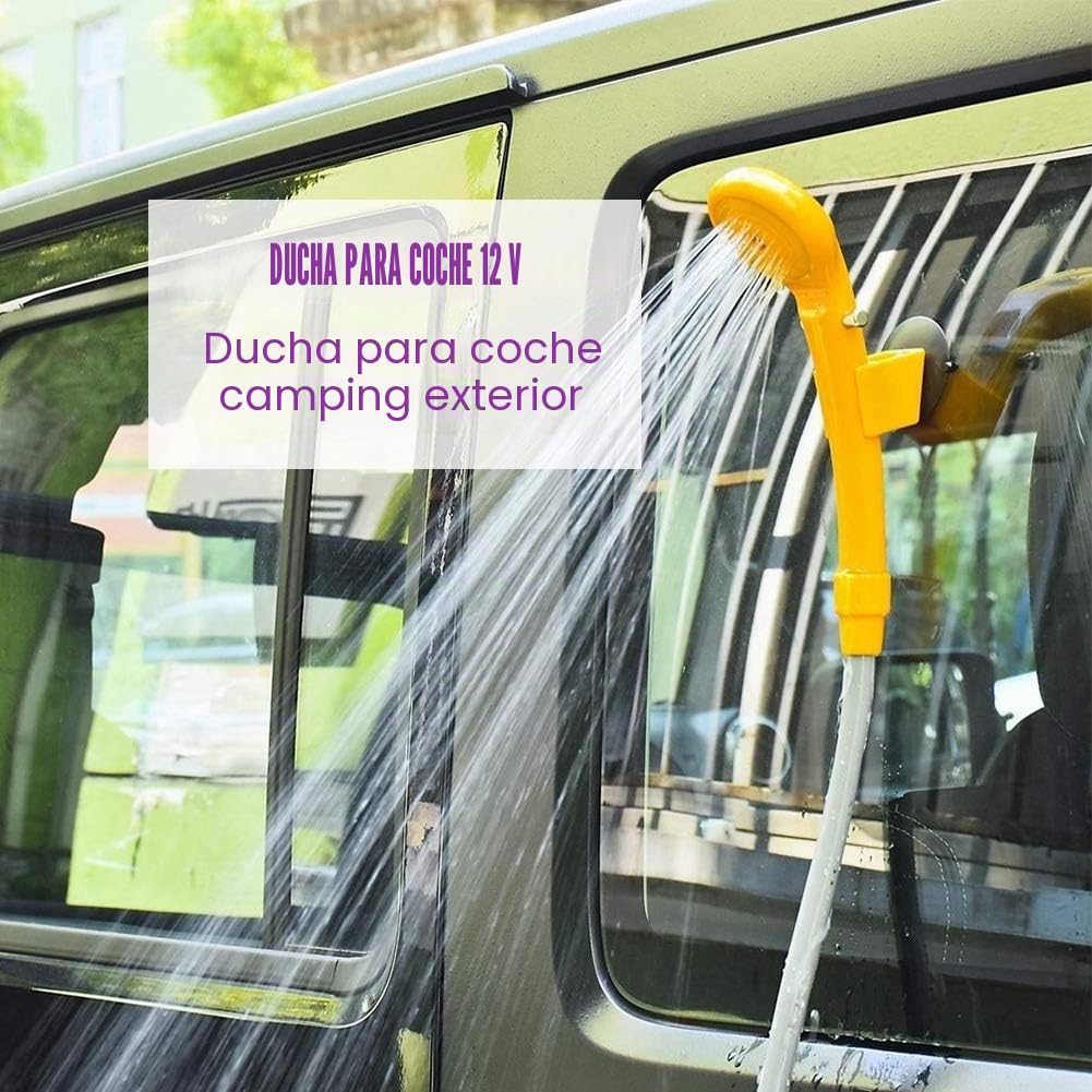 Ejoyous Ducha de Coche Ducha portátil para Acampar 12V, Ducha de Viaje al Aire Kit Completo de Ducha de Coche portátil Kit de Ducha de Viaje Acampar