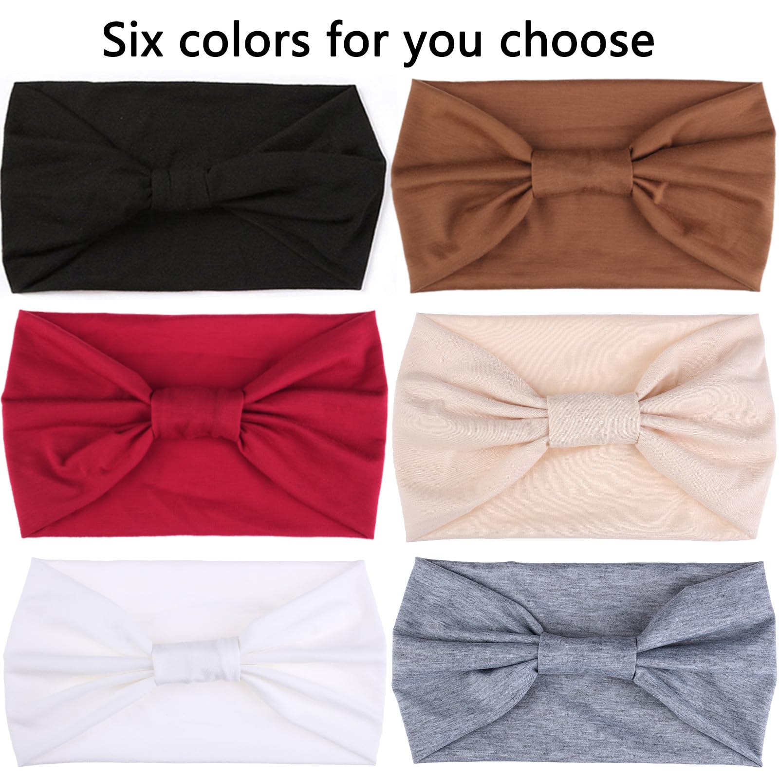 6Pc Polka Bandeaux pour femmes Foulard large Boho Bandanas Bandeaux élastiques Accessoires de cheveux Turbans noués Head Wrap - Au quotidien 6Pc Polka Bandeaux pour femmes Foulard large Boho Bandanas Bandeaux élastiques Accessoires de cheveux Turbans noués Head Wrap - Au quotidien