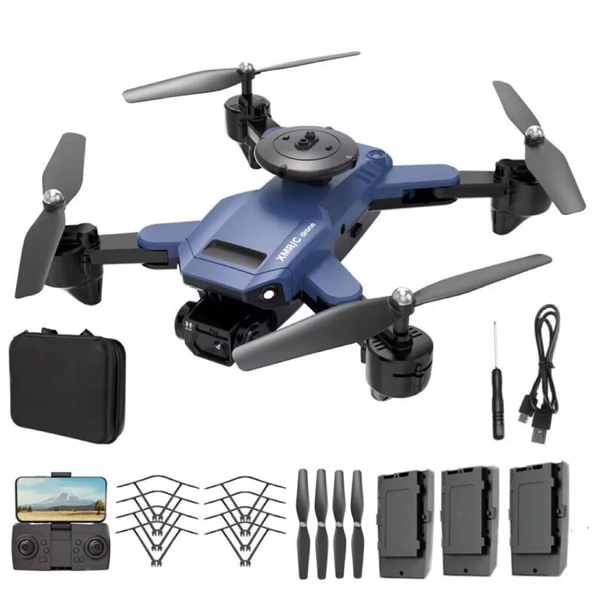 HADVZQ Foldable Drone with，WiFi 4K Camera, For Adult Beginners and 8 to 12 years old Kids,Gesture Control RC Quadcopter with Modular Battery for long flight time, Auto Hover,Obstacle Carrying Case
