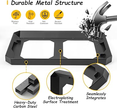 Mounting Plate Compatible with ToughBuilt StackTech Compact Tool Box, Universal Wall, Truck, or Floor Mount Base for Secure Toolbox Storage, Heavy-Duty Modular Mounting Bracket
