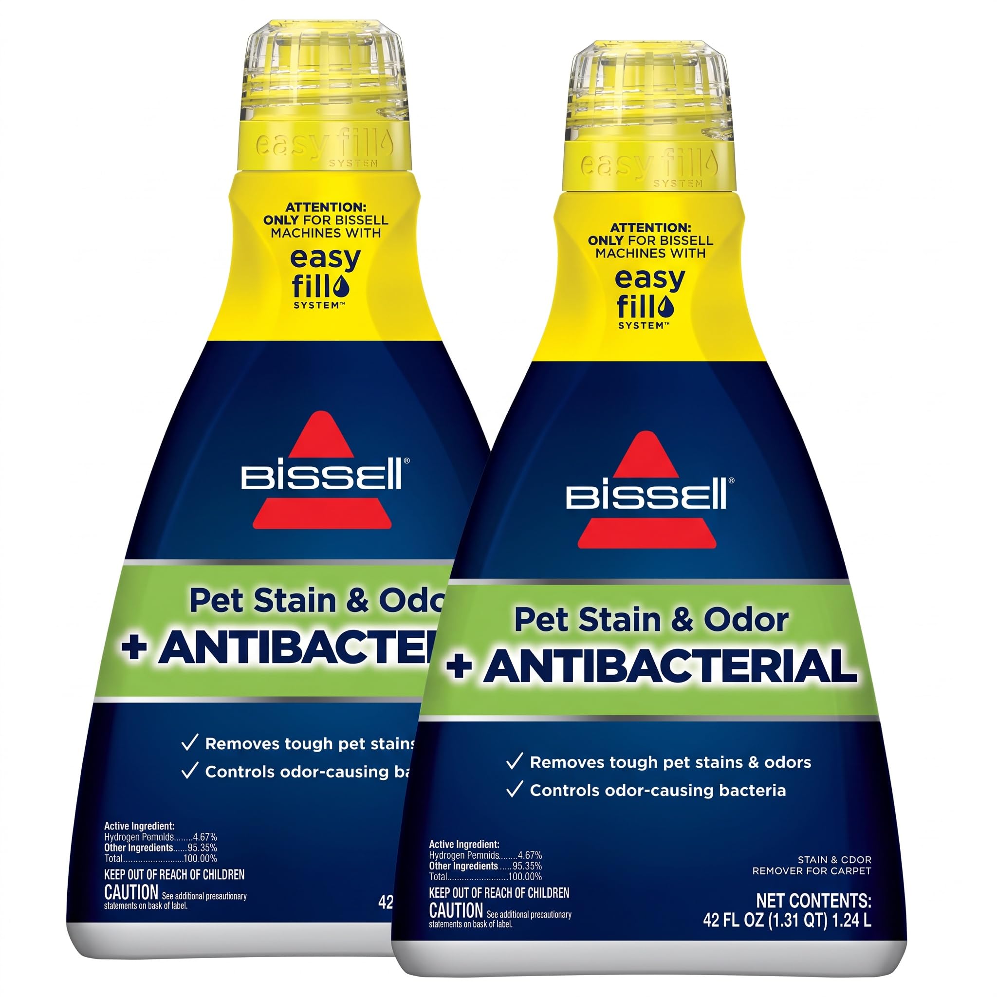 Bissell Pet Stain &amp; Odor plus Antibacterial 2 in 1 Carpet Formula,(Pack of 2)