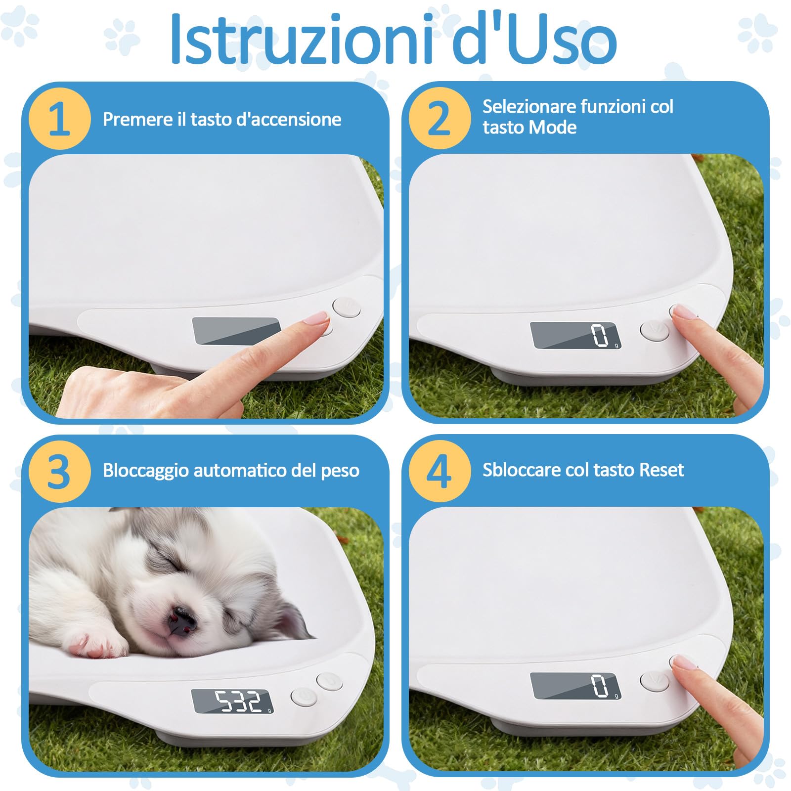 Bilancia Neonato Digitale, Bilancia per Cuccioli, Bilancia per Cani 15 Kg, Bilancia Digitale Lcd per Gatti, Quattro Modalità di Pesatura, Adatta per Piccoli Animali, Cucine E Alimenti (36 x 25,5 cm) - 3