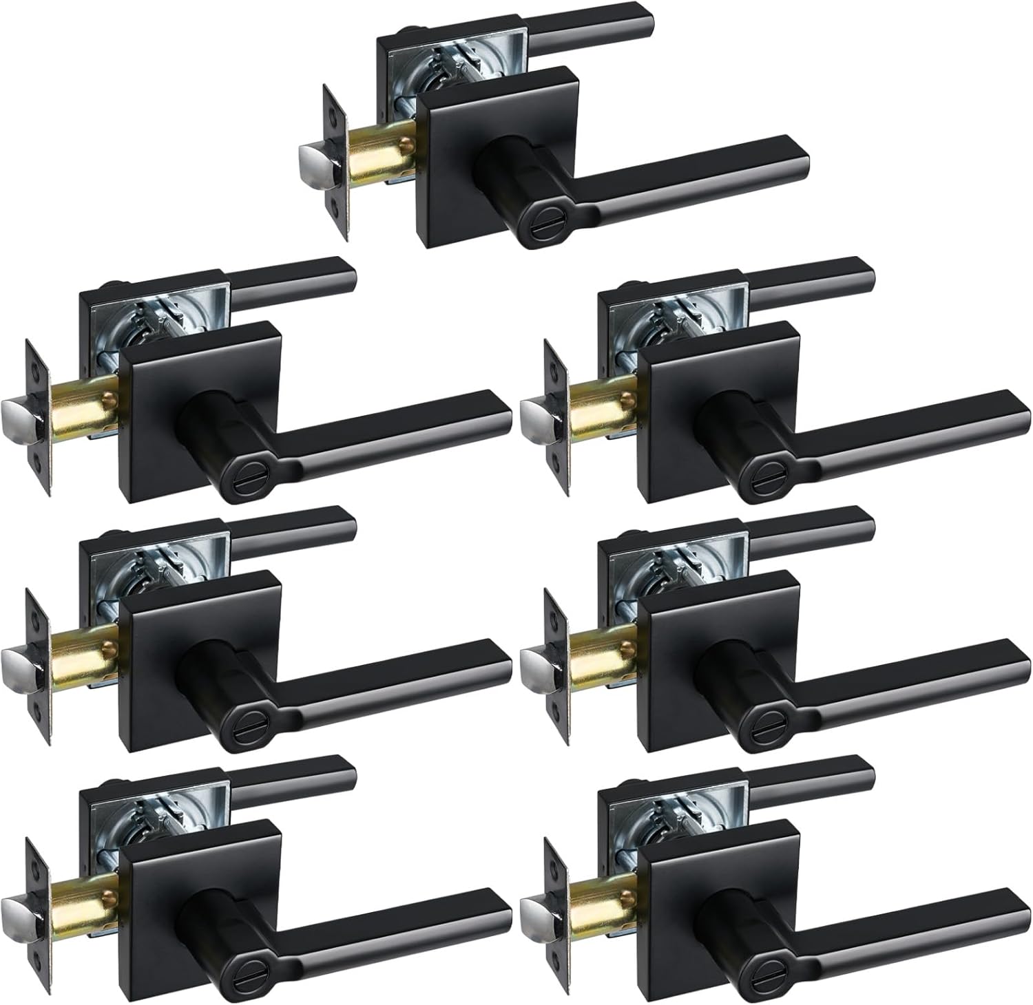 7 Packs of Keyless Bed/Bath Room Door Levers