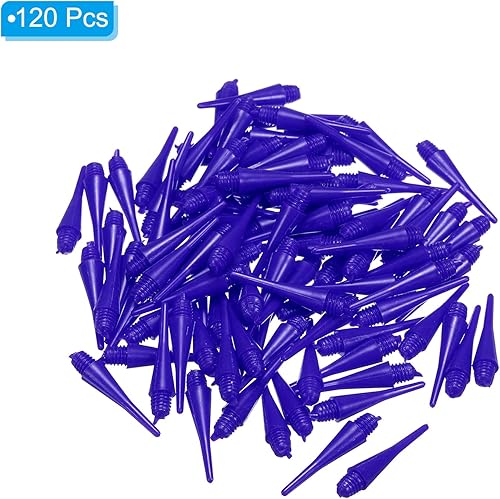 Miniatura 3 de PATIKIL Puntas de dardos de plástico, paquete de 120 puntas de dardos suaves de hilo 2BA, punta de plástico suave, color azul