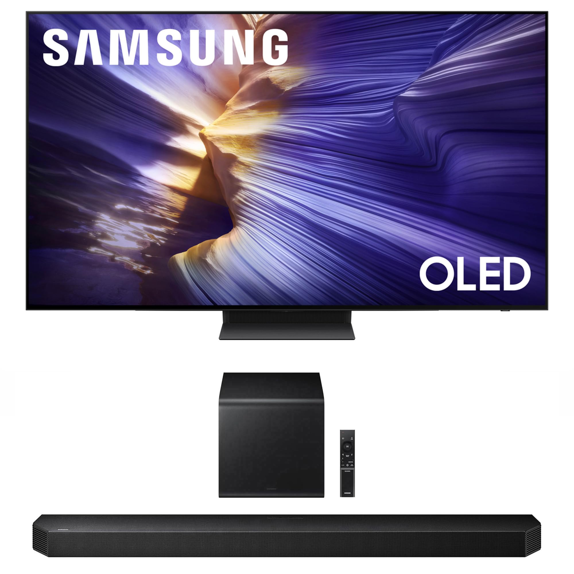 Samsung QN77S90FAFXZA 77 Inch 4K OLED Smart TV with a HW-Q800F Q Series Soundbar 5.1.2 Ch Subwoofer (2025)