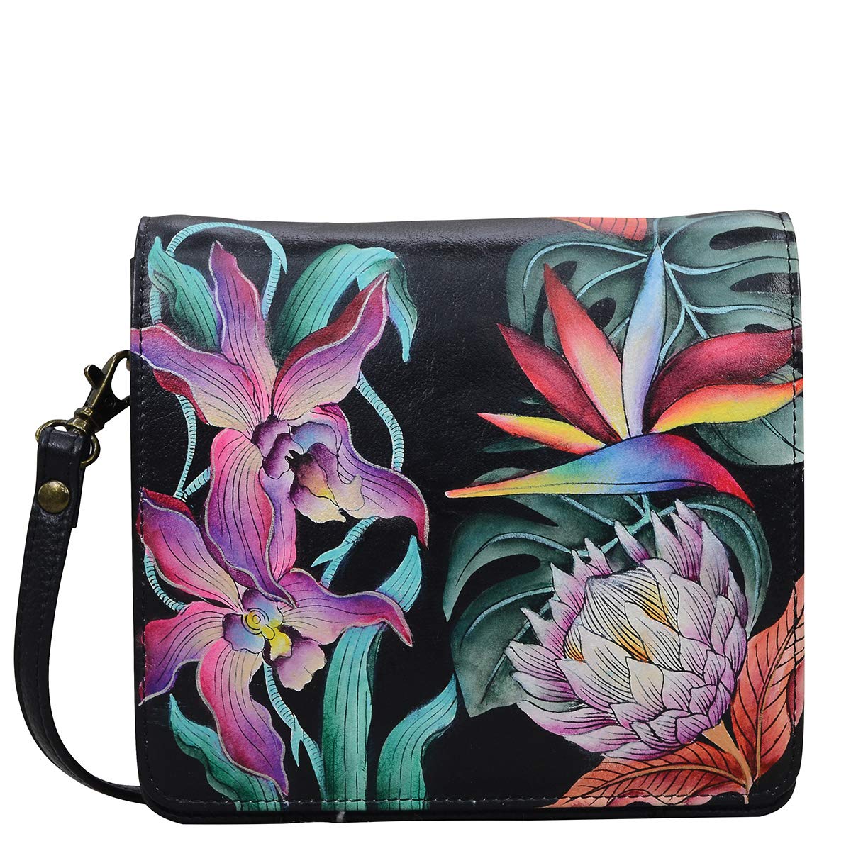 Petite sacoche Anuschka en cuir véritable peint à la main art luxe - 6