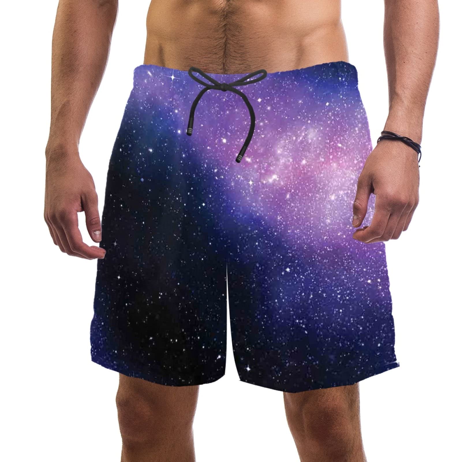 Short de bain pour homme violet séchage rapide à doublure en maille douce - 6