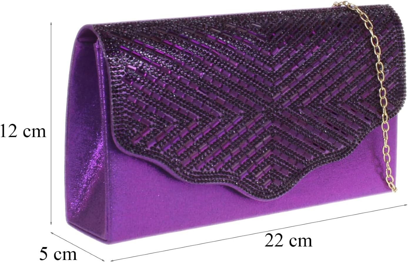 Girly HandBags Womens Glitter Diamante Clutch Bag