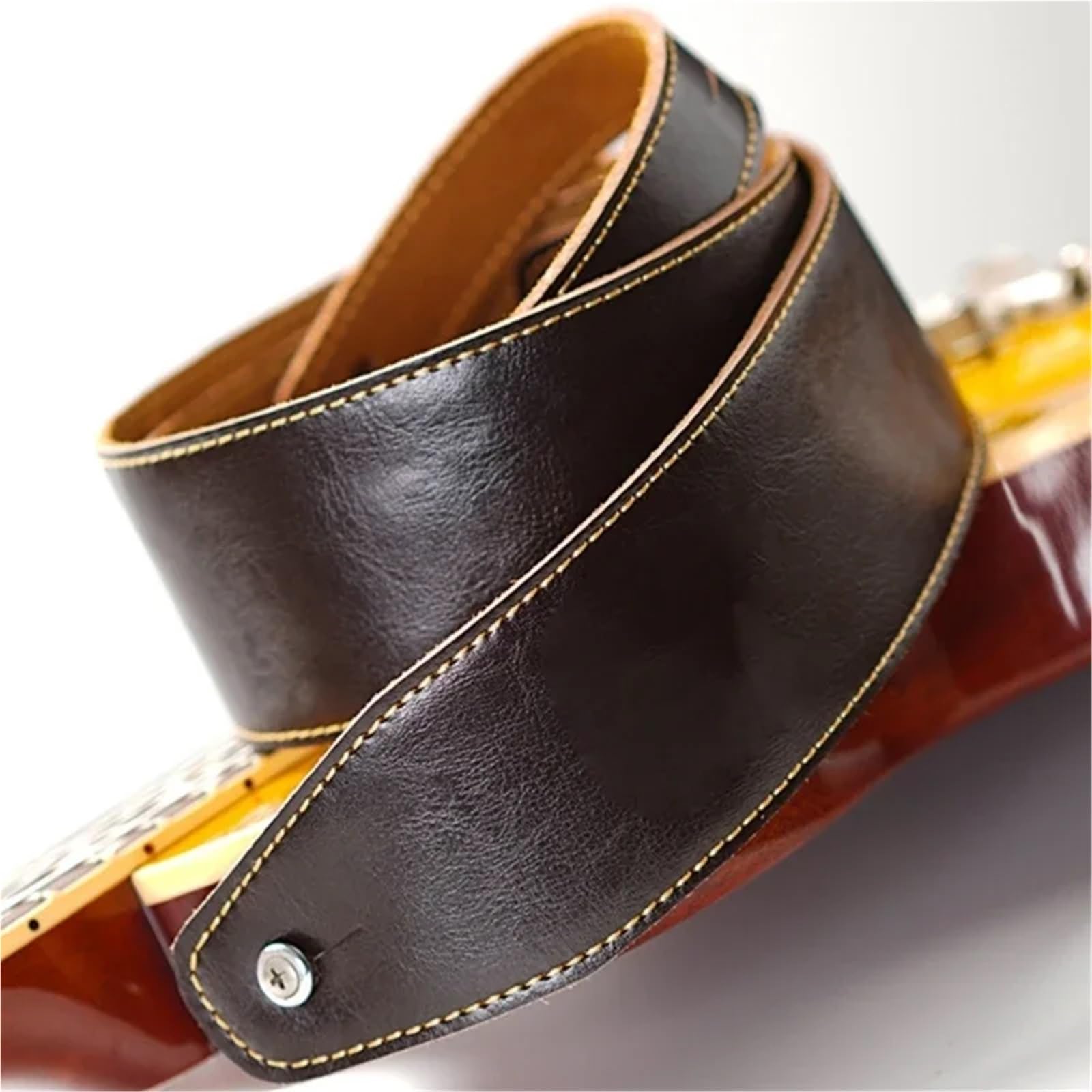 Correa de guitarra cuero suave ajustable y gruesa, universal, repuesto for el hombro, accesorios for Para Guitarras Bajas