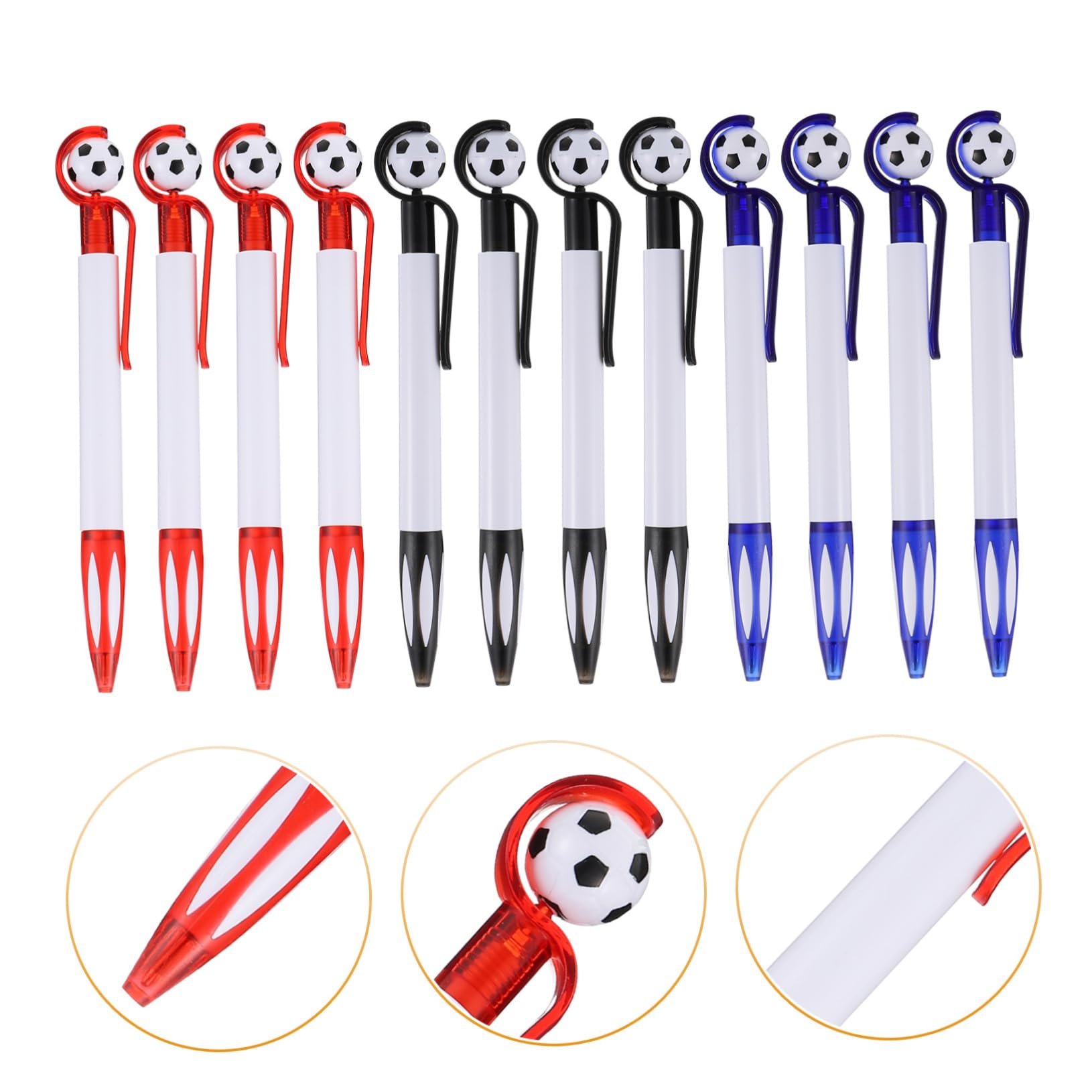 VILLCASE 4 Set Penna A Sfera Festa Di Calcio Squadra Di Calcio Coppa Di Calcio Penne Per Canestro Da Calcio Penne A Sfera Rosse Pennarelli in Plastica Penne A Sfera in Plastica 18 Pezzi * 4