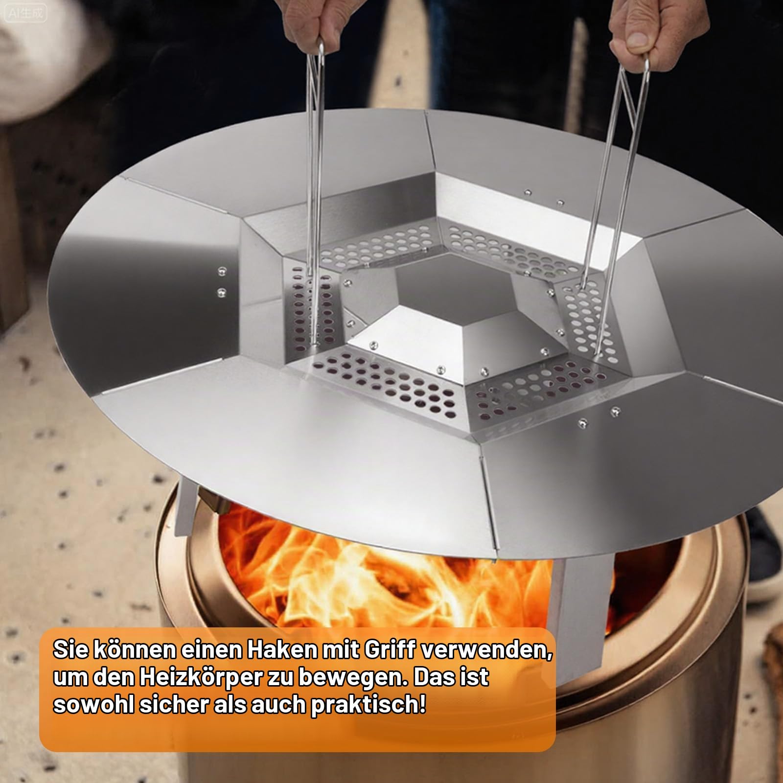 Wärmeverteiler Solo Stove Bonfire Feuerschale mit 3 abnehmbaren Füßen