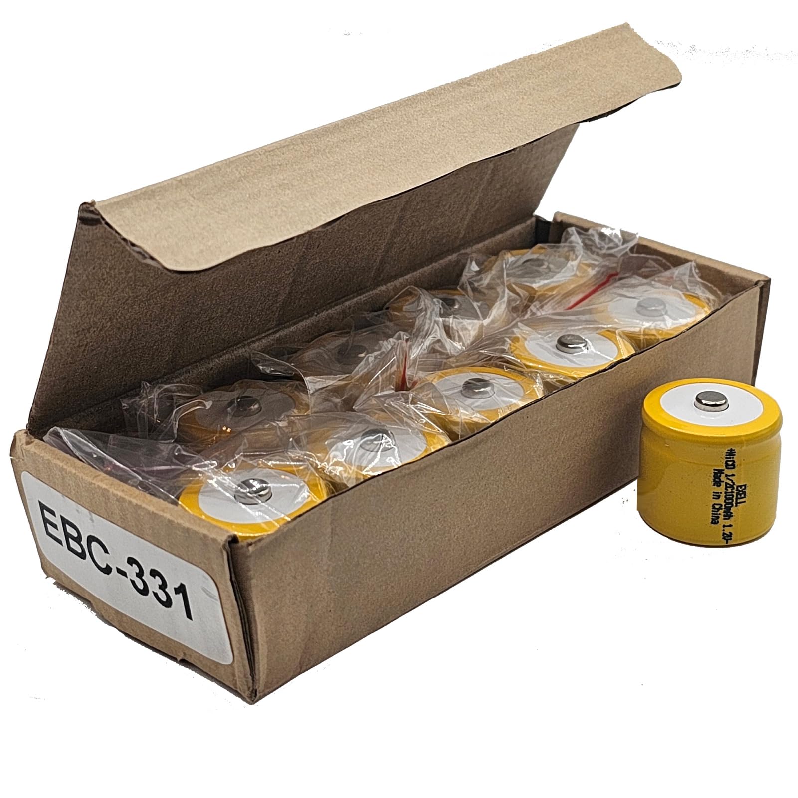 (10-PACK) Exell 1/2C NiCD 1000mAh 1.2V Button top Rechargeable Batteries (Buy more and Save)