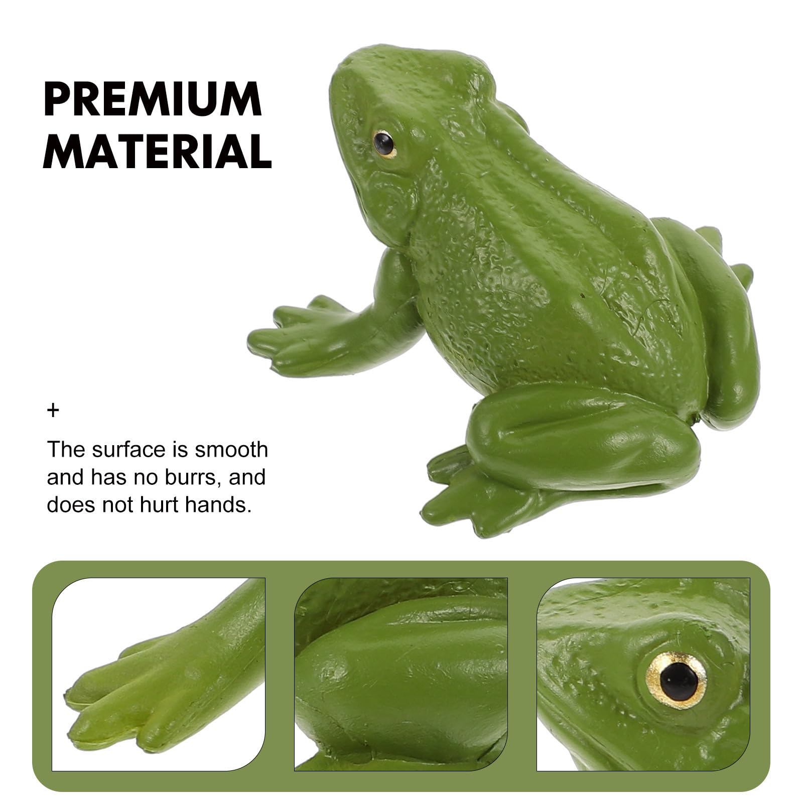 jojofuny 2Pcs Realistic Frog Figurine Model: Green Mini Frog Animal Figure for Educational Teaching Imaginative Play, Garden Decoration - Image 3