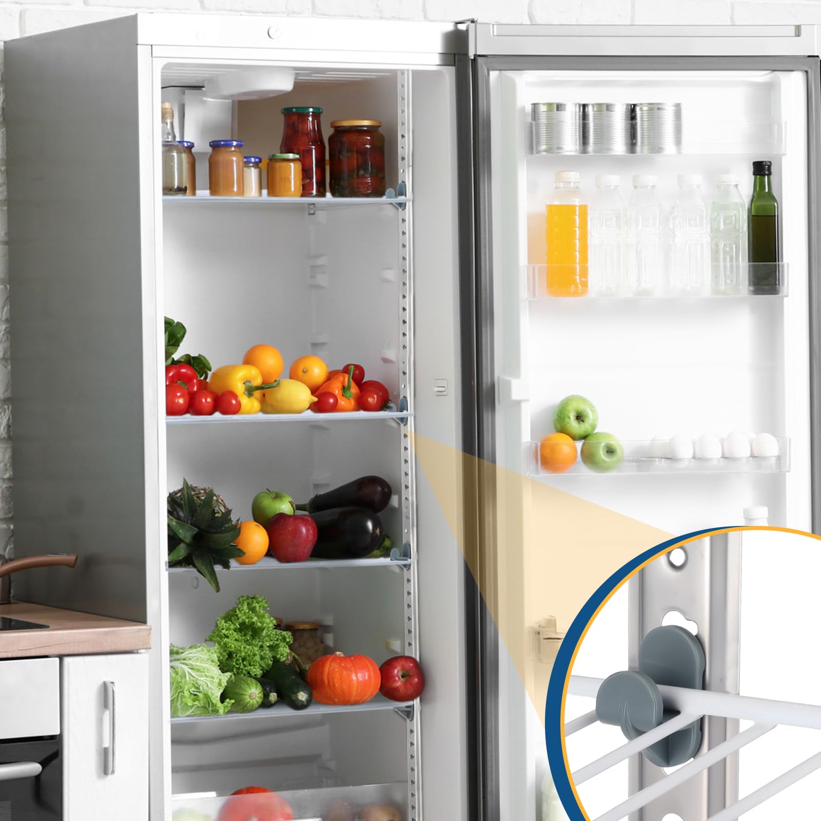 Refrigerator Shelf Clips - Organize Your Fridge! -6
