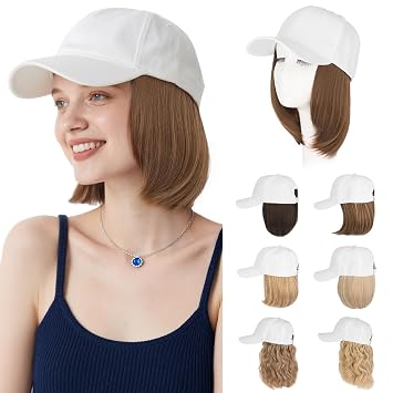 Hairro Wig Hat For Women Baseball Cap With Hair Extensions Synthetic Fake Hair 6" 150g #10