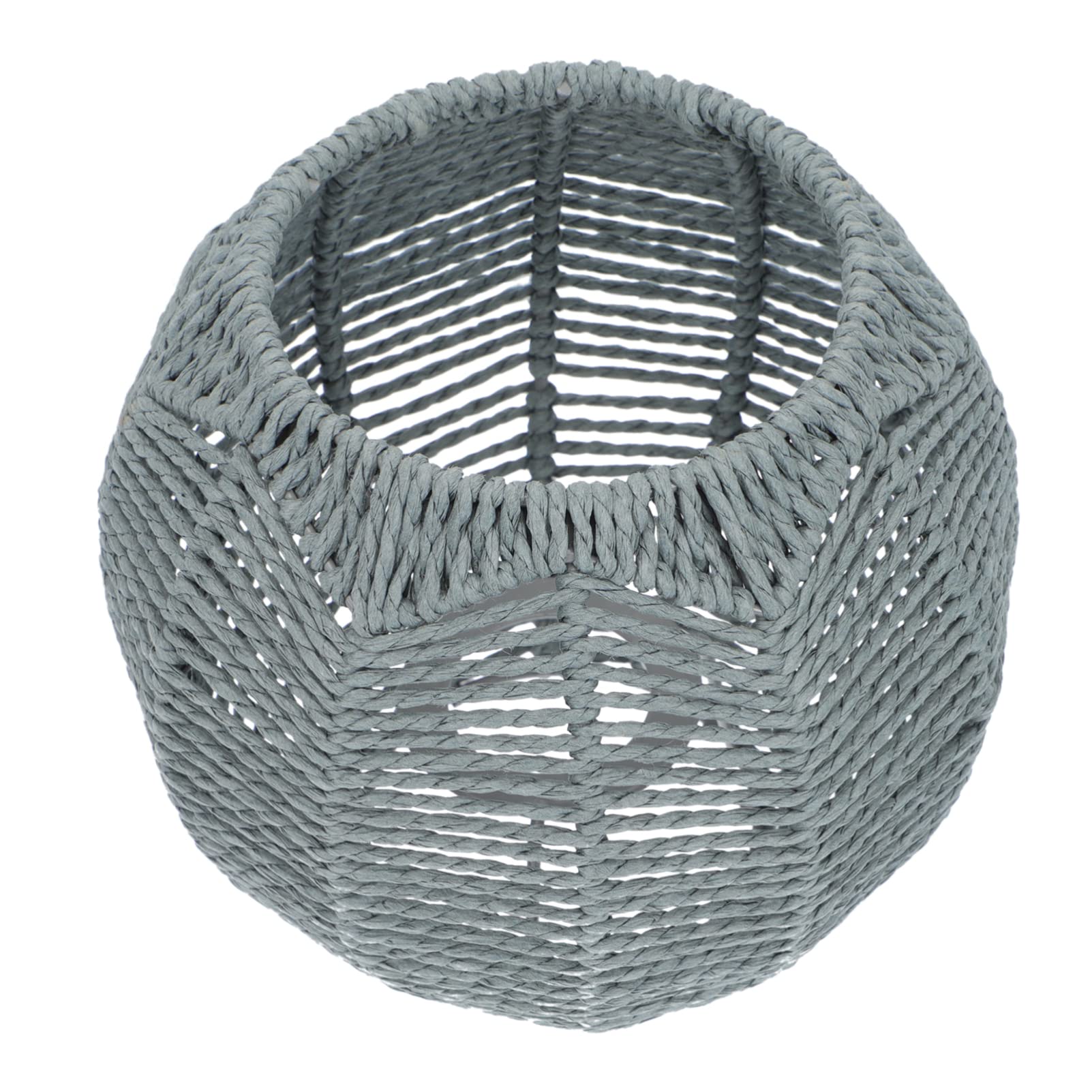 Happyyami Wicker Lampshade Ceiling Light Grey Imitation Rattan Chandelier Chic Vintage Decor