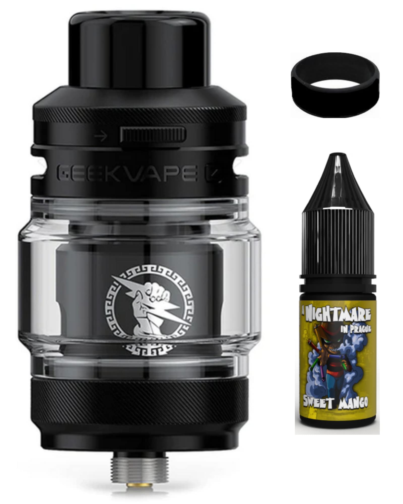 Special Edition 2022 Z SE Tank Sub-Ohm Made by Geek Vape AKA Zeus SE Tank + 10ml Nightmare Juice + Cotch Band Nicotine Free (Black)