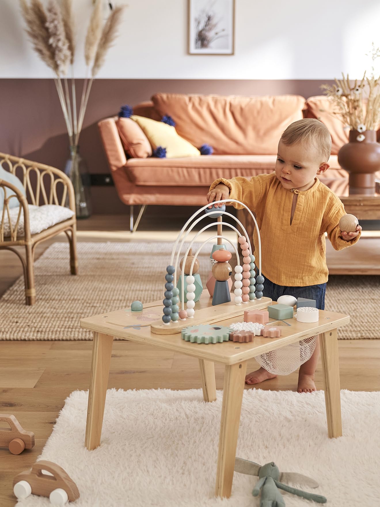 VERTBAUDET Table d'activités Arc-en-Ciel en Bois Multicolore TU