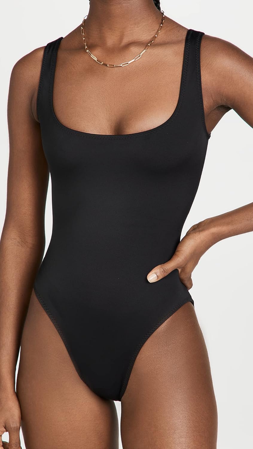 NORMA KAMALI Women's Super Low Back Lace Back One Piece Swimsuit