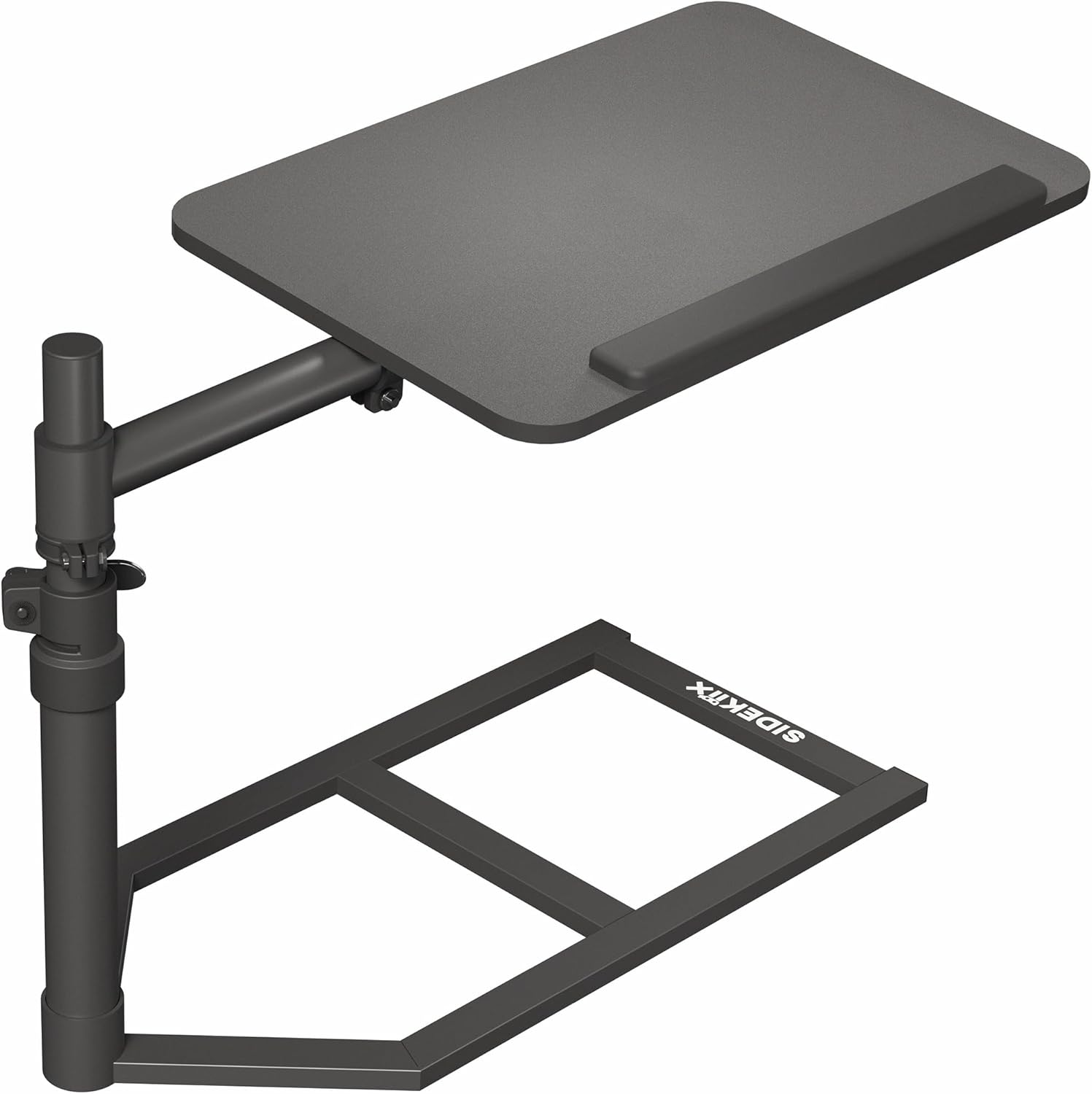 Height Adjustable Under Mattress 20 inch Bedside Desk, Works with Lofts and Beds Without Frames, Tilting Desktop, Fits Laptops, Books, and More, Black