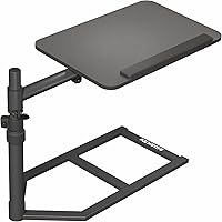 Sidekiix Height Adjustable Under Mattress Bedside Desk - 20 Inch Tilting Laptop Tray for Lofts & Frame-Free Beds, Black