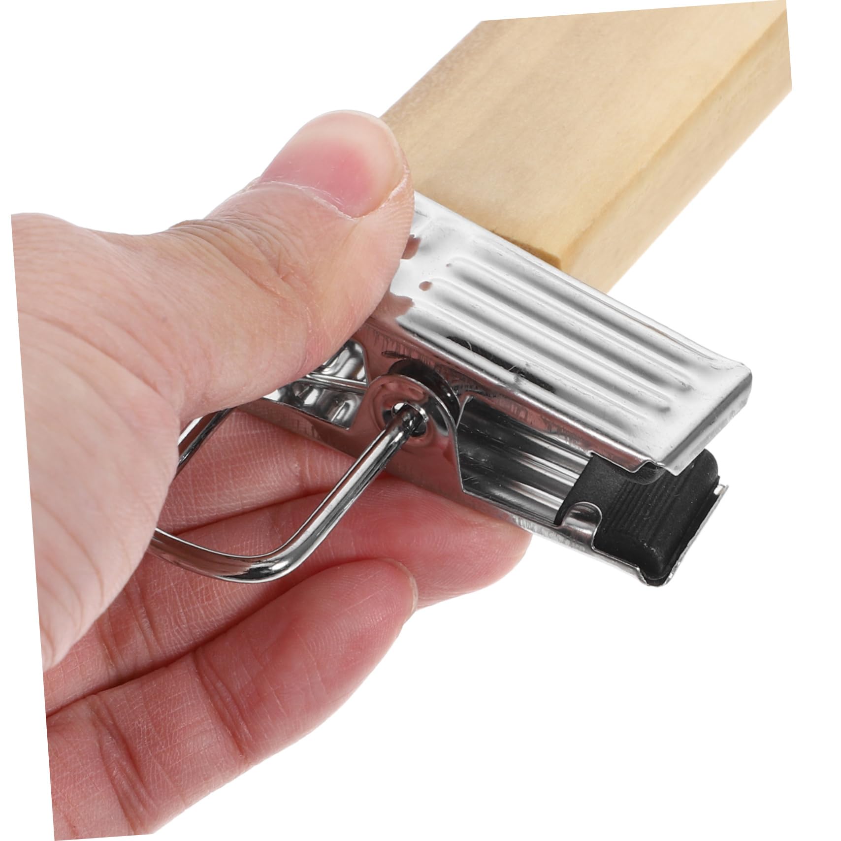 GLEAVI 10 Grucce per Pantaloni e Gonne in Legno con Clip, Acciaio Inossidabile, Resistenti All'usura, Salvaspazio per Armadio