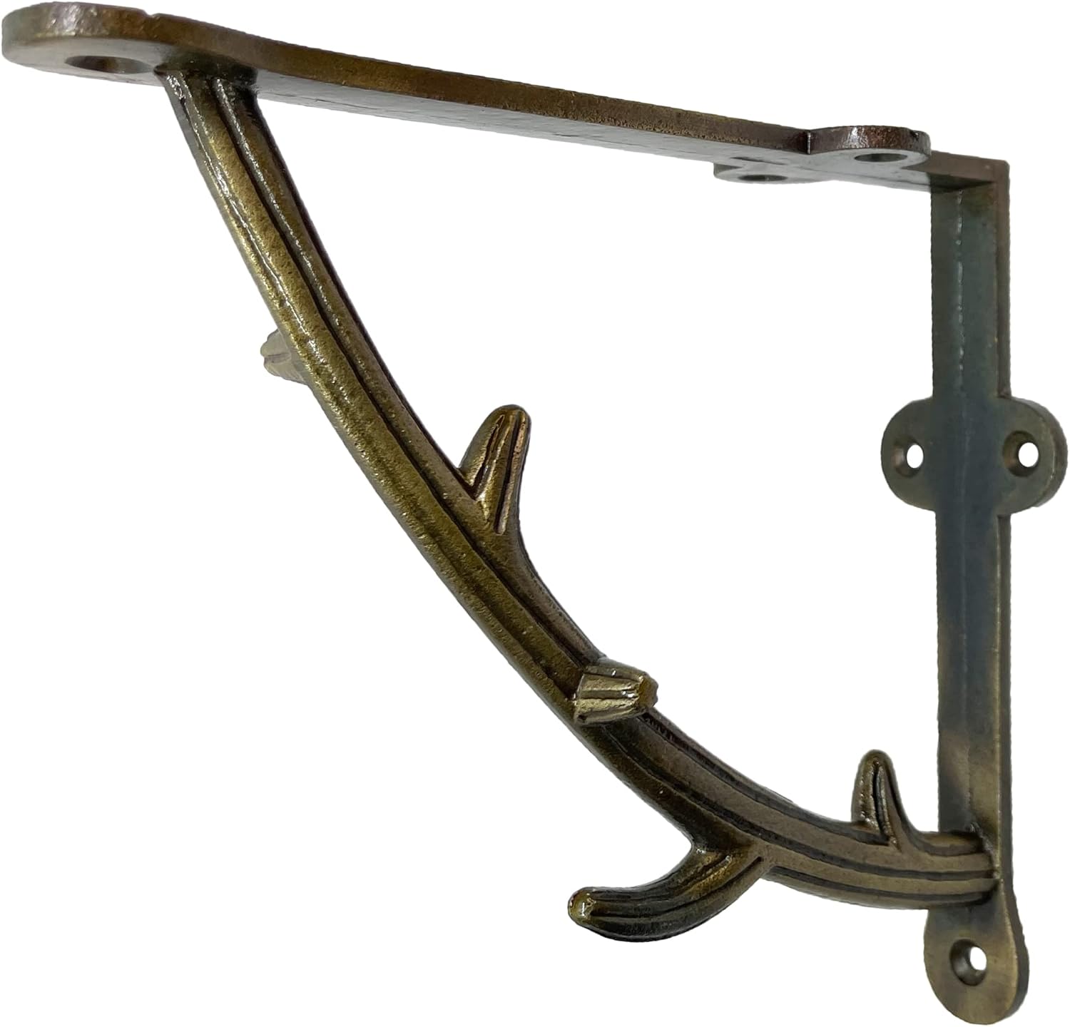 (2) 7” – Decorative Cast Iron Rustic Brackets for Shelves – Architectural Wall Mounted Supports - Ornate Vintage Antique Bronze Finish – SB101 (2)