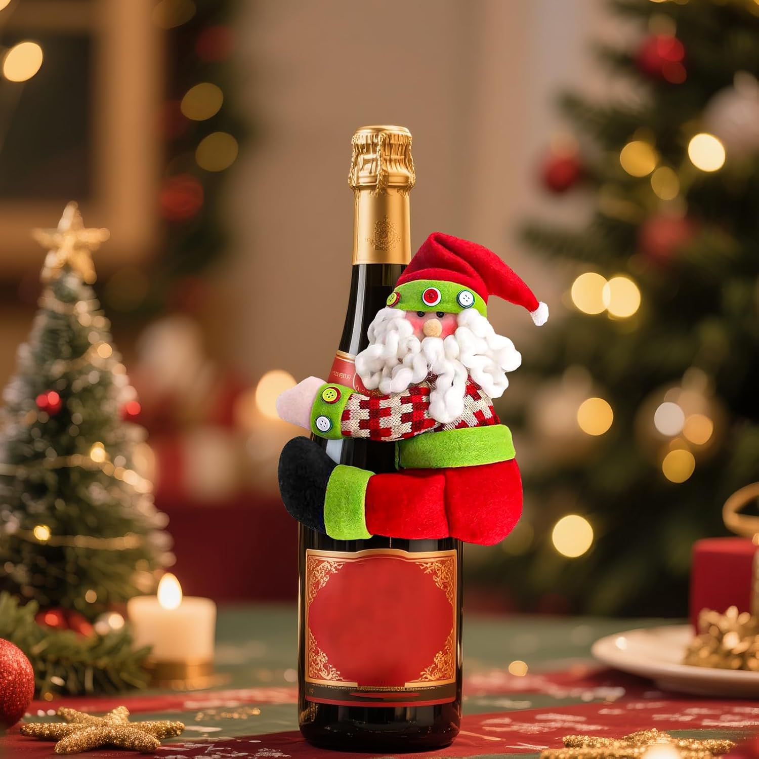 2 Pack Elf Santa Hanging Ornaments, Multipurpose Decor for Staircase Guardrail, Wine Bottle, Refrigerator,Porch & Curtain, Cute Home Decor for All Seasons - Image 5