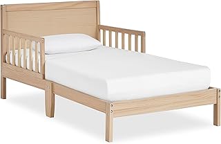 Dream On Me Brookside Wooden Toddler Bed in Vintage White Oak, Greenguard Gold & JPMA Certified, Kids Bed with Safety Rails, Low-to-Floor Design, Non-Toxic Pinewood Finish