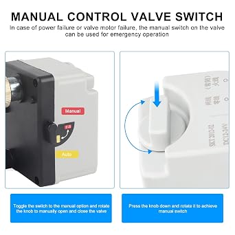 DC 12V-24V 2-Way Motorized Ball Valve, DN15 1/2 Brass, ABS, Normally Closed Electric Solenoid Valve with Manual Function