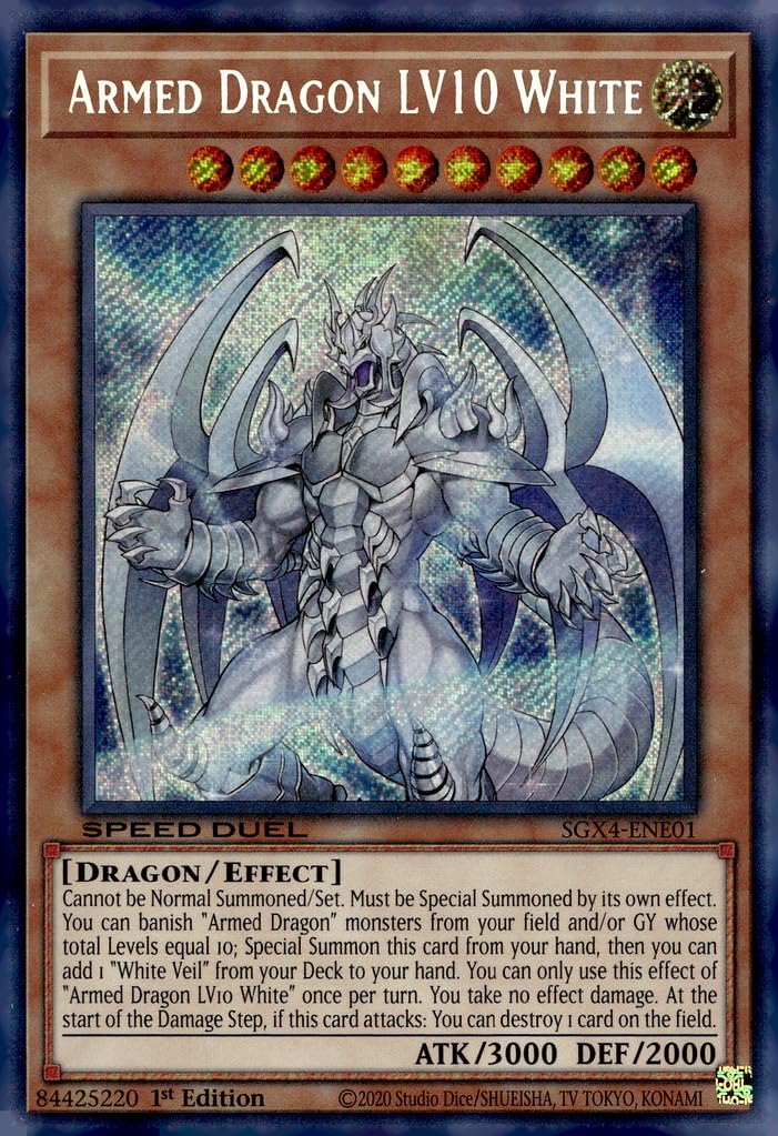 Amazon.com: YU-GI-OH! Armed Dragon LV10 White (Secret Rare) - SGX4
