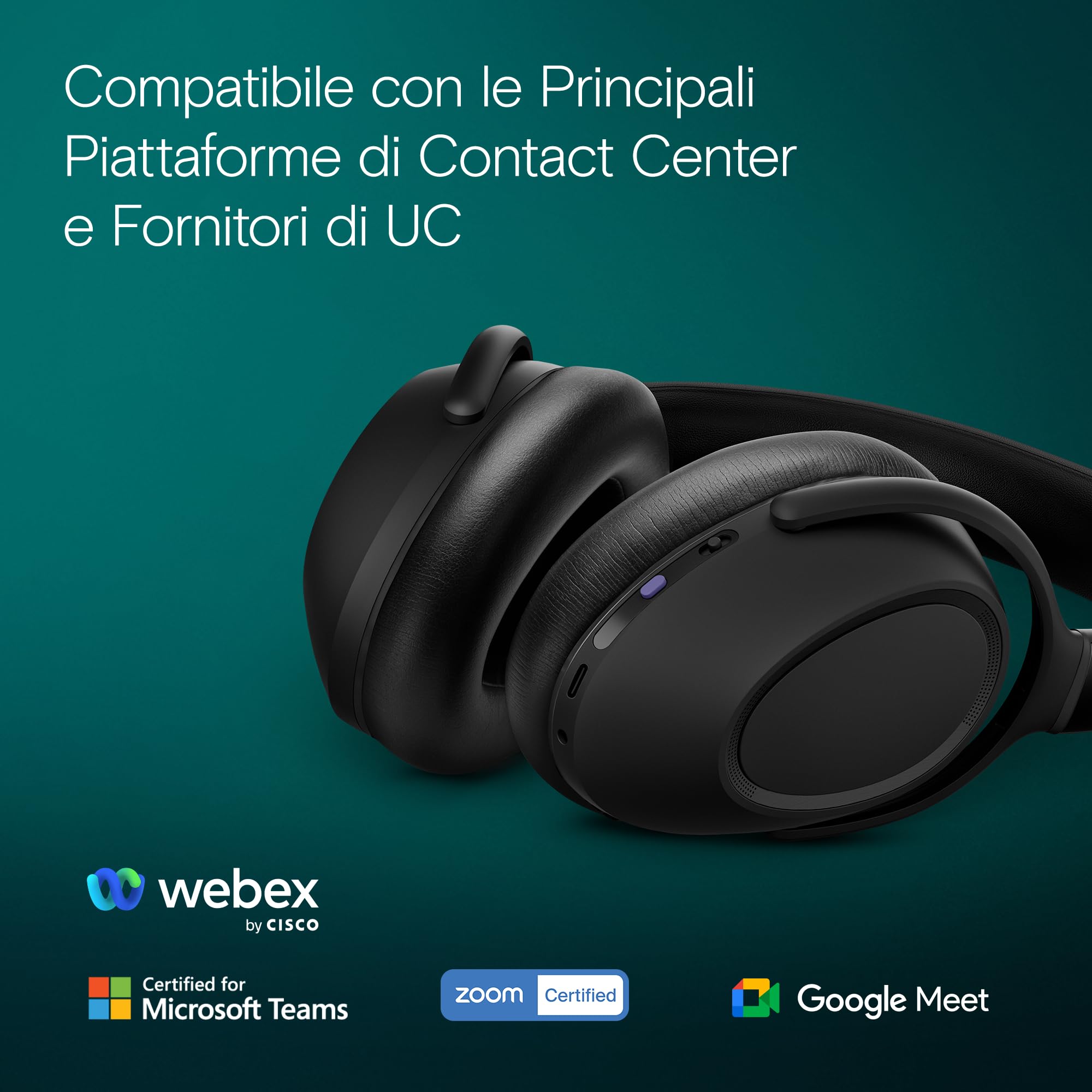 EPOS Cuffie Bluetooth wireless ADAPT 660 USB-C – ANC ibrido, certificazione UC, riduzione del rumore, batteria 30h, connessione dual, audio stereo premium, comfort circumaurale, nero