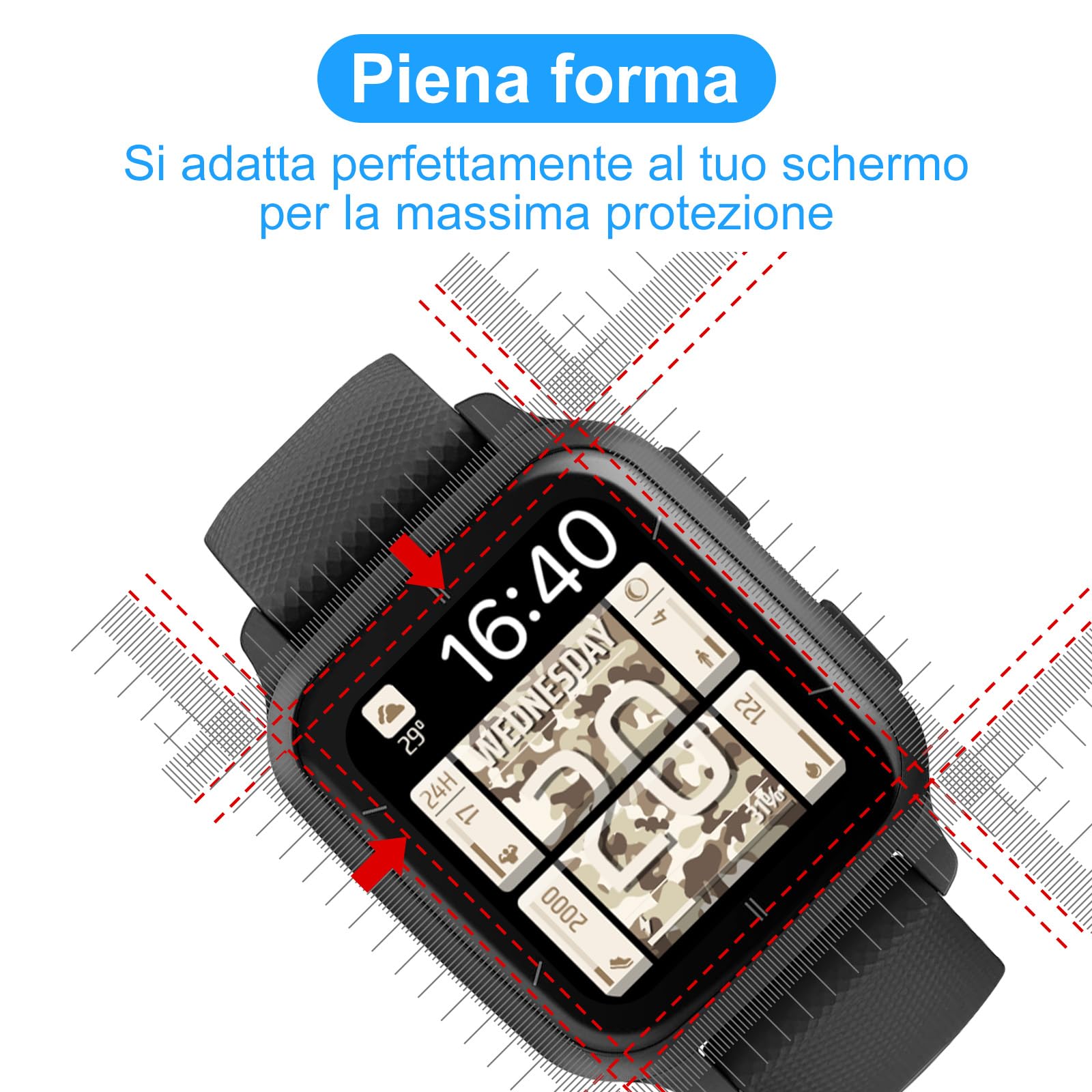 4 Pellicole In Vetro Temperato Per Garmin Venu Sq 2 - Durezza 9H, Anti-impronta, HD - 6