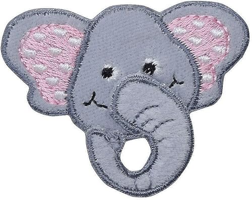 Parche bordado para planchar con diseño de elefante gris Parche bordado para planchar con diseño de elefante gris
