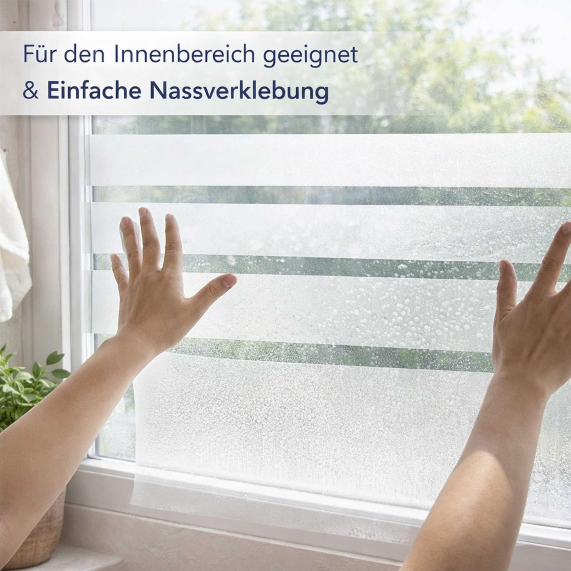 INDIGOS UG Dekorfolie - weiß - Meer Sichtschutzfolie Woge Fensterbild Ozean Glasdekorfolie - Welle satiniert Blickdicht - 1300mm breit - 500 mm hoch - Dekoration Sonnenschutz Folie - matt