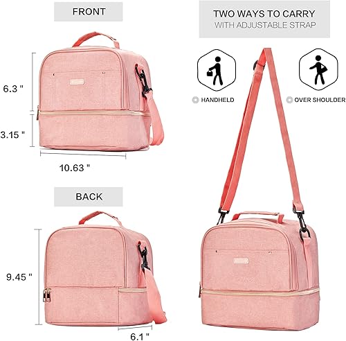 Miniatura 5 de Bolsa de extractor de leche con compartimento para extractor de leche, bolsa enfriadora y resistente a la humedad, doble capa para la madre,