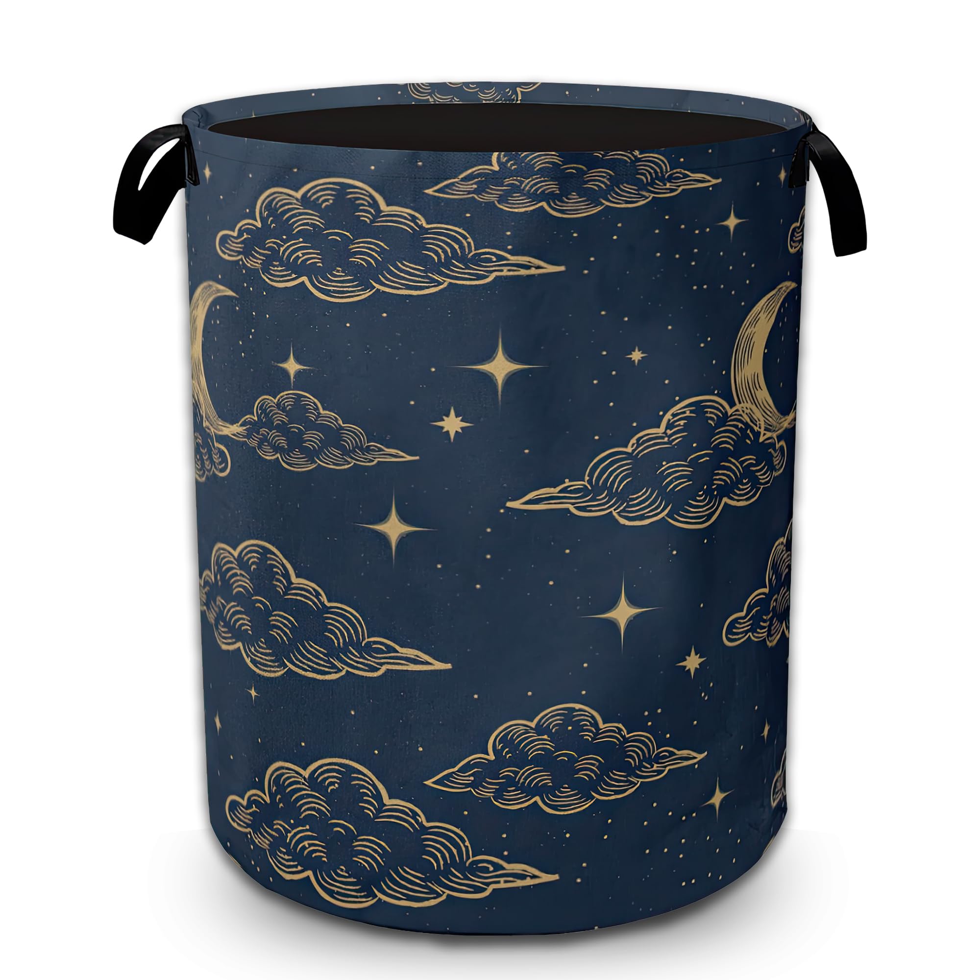 Cloud Moon Laundry Hamper Girls Laundry Basket Waterproof Collapsible Storage for Bedroom Bathroom Kids Nursery Toy Dirty Clothes Organizer Washing Baskets