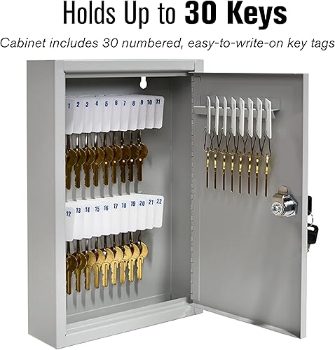 Miniatura 3 de BankSupplies STEELMASTER - Armario de 30 llaves  Caja de llaves de control de bloqueo único  Construcción de acero soldada de calibre 22  Resistente