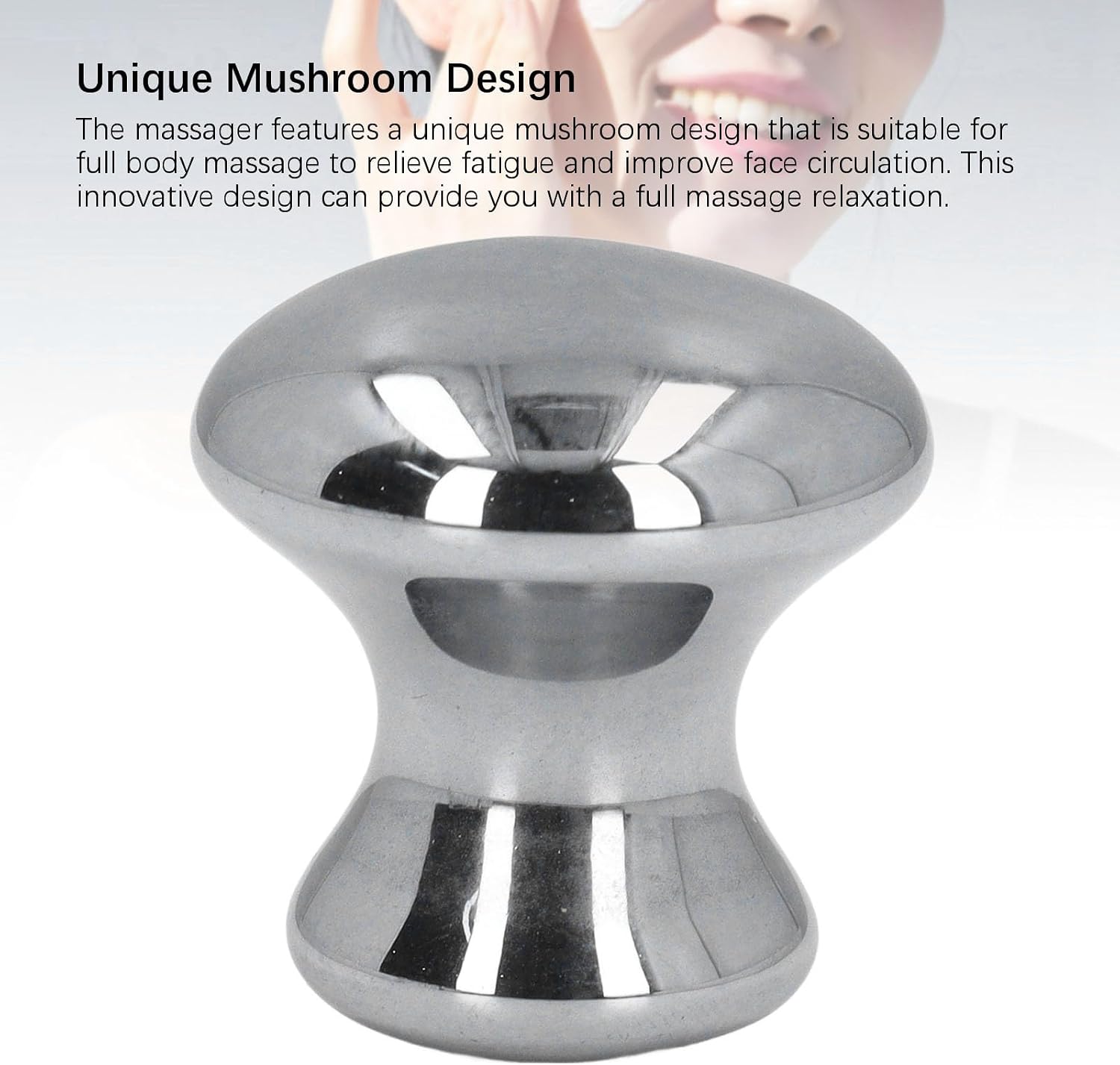 Mushroom Gua Sha Facial Tool, Stainless Steel Face Massage Rollers Stones for Face & Body, Scraping Massage Tool for Facial Spa Relaxing Meditation Face Eyes Skin Caring