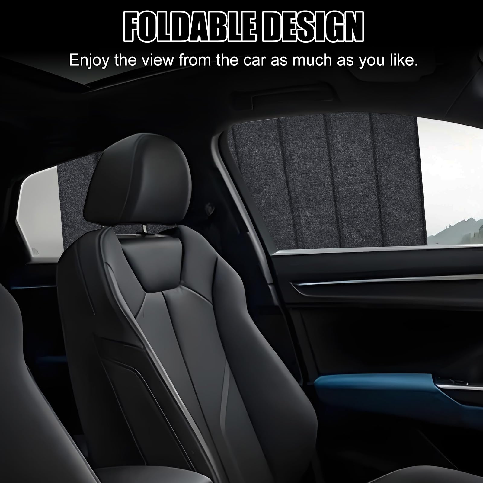 Parasoles Coche Laterales para Audi Q3 2019-2025, Aislamiento Térmico, 4PCS | Cortinas Coche Plegables, Privacidad, Anti-UV, para Descanso y Acampada
