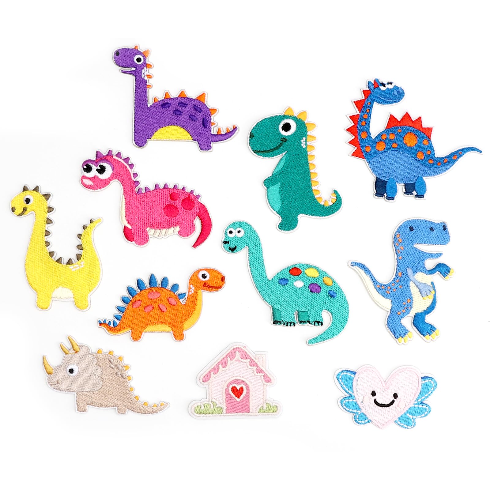 T-Rex groene dino-patch om op te strijken of op te naaien, strijkplaatje voor kinderen, geborduurde strijkpatches, dinosaurus, applicatie, maat 9,1 x 7,4 cm