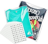 Vista 14 de PigPotParty Bolsas de plástico transparentes de 9" x 12" para camisetas con etiquetas de tamaño de ropa, 100 piezas de bolsas de embalaje de manga
