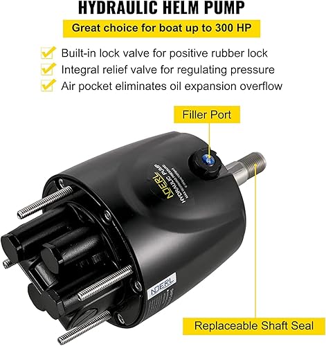 Miniatura 20 de VEVOR Hydraulic Steering Kit 300HP, Hydraulic Boat Steering Kit Helm Pump