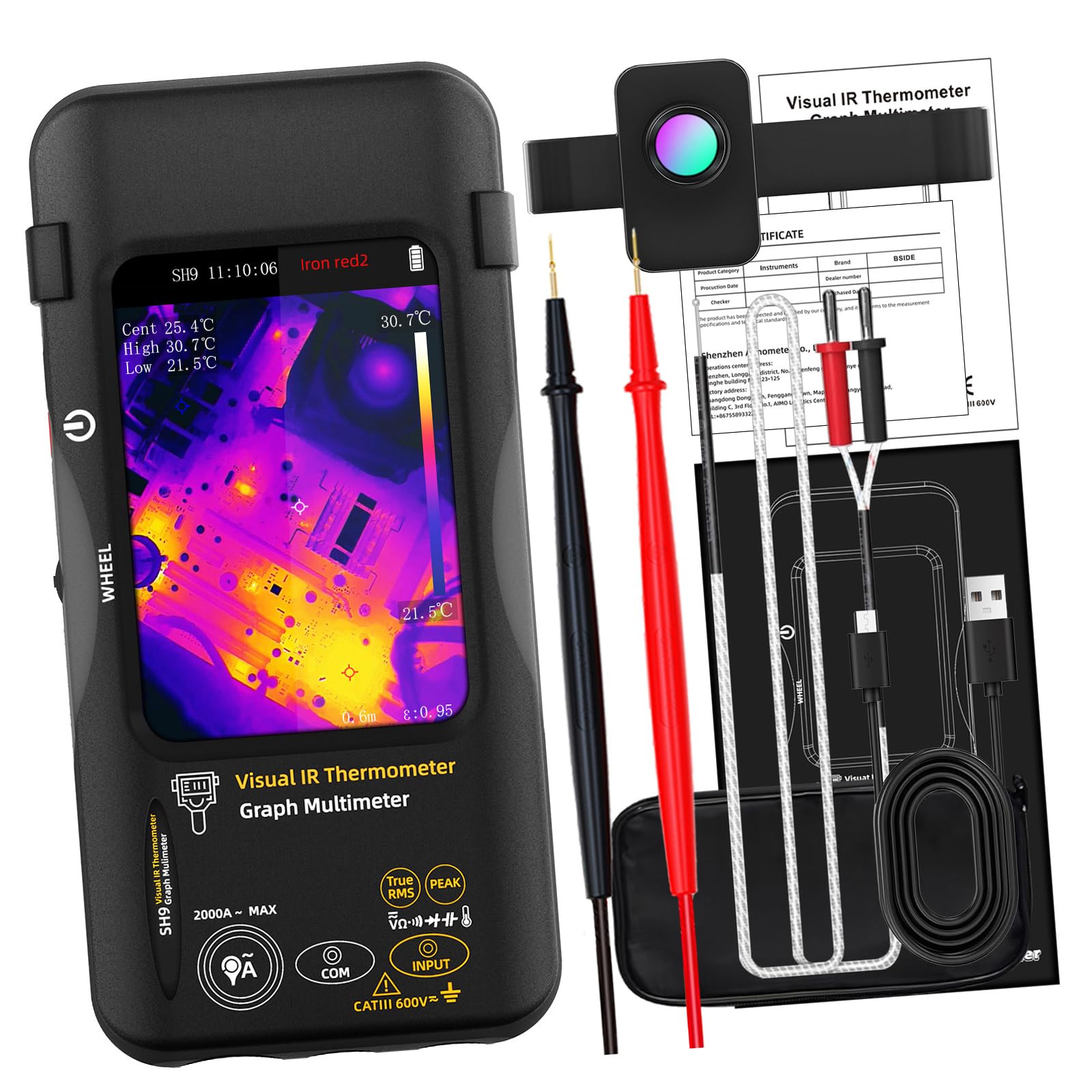 Oxxggkao Package 3 Industrial Thermal Camera Imaging Multimeter For Energy Audits And Preventive Maintenance With Memory Function Imager