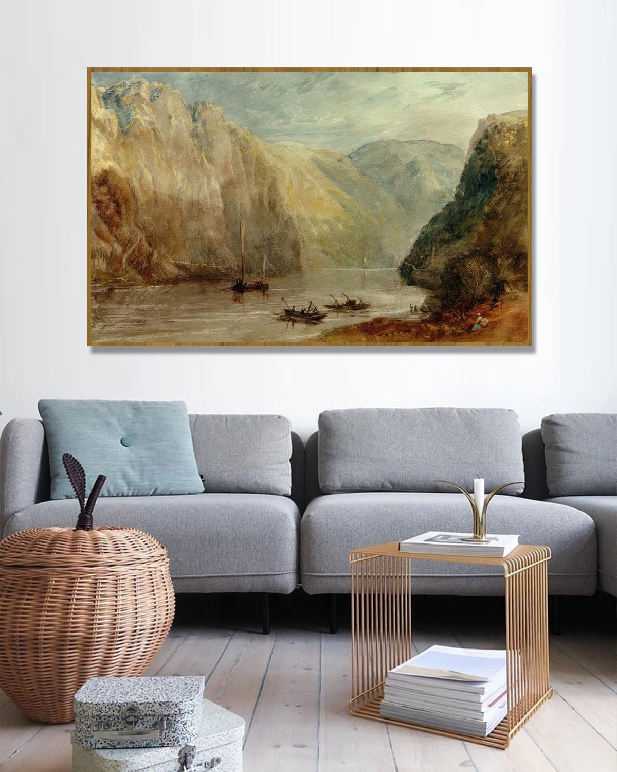 NHLDZYH Replika sztuki klasycznej B25. 40x64cm. Rama z drewna tekowego